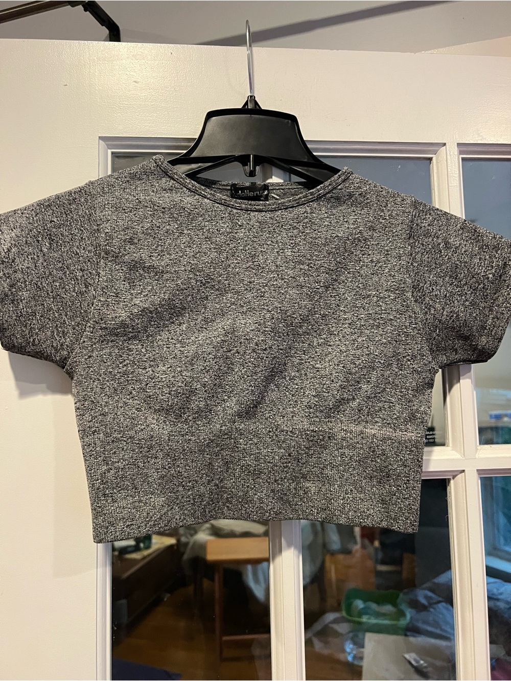 Charlotte Russe Gray Heather Cropped Tee